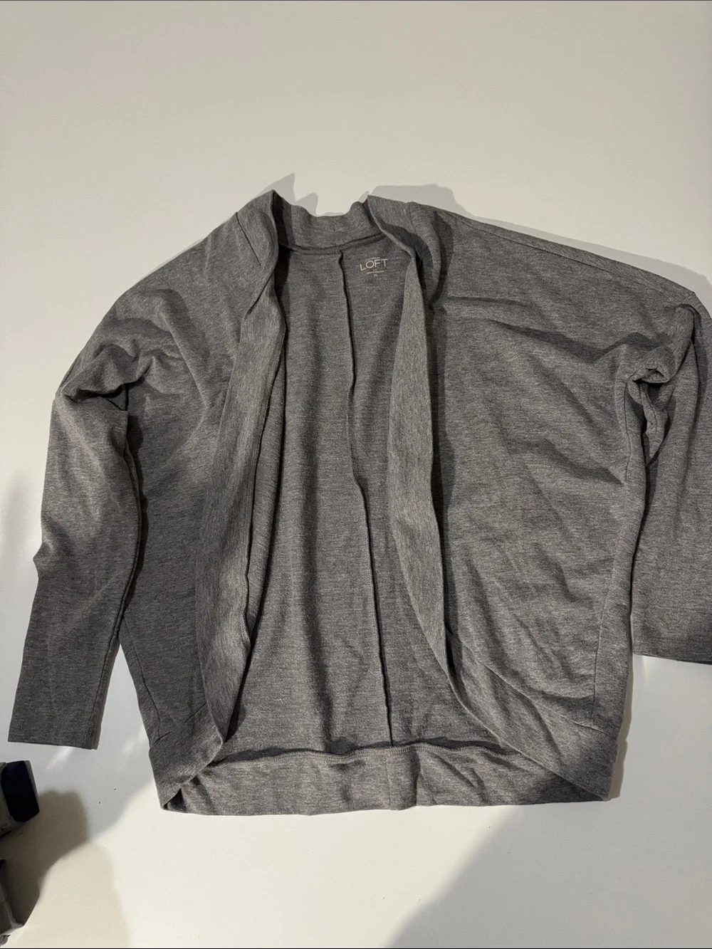 LOFT woman Lightweight Gray Open-Front Shirt Jacket